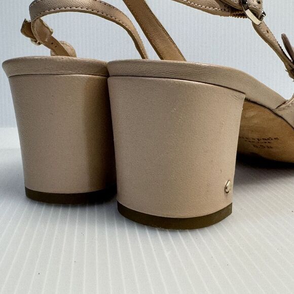 Kate Spade Black Midge Bow Patent Leather Slingback Block‎ Heel Pumps Sz. 8.5 - Picture 5 of 9